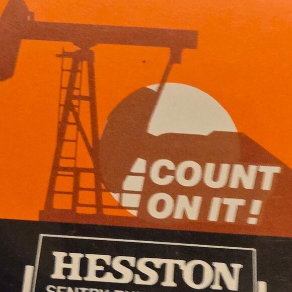 Vintage Hesston Sentry Pumping Units Promotional Pinback Button Orange Pin - Picture 8 of 12